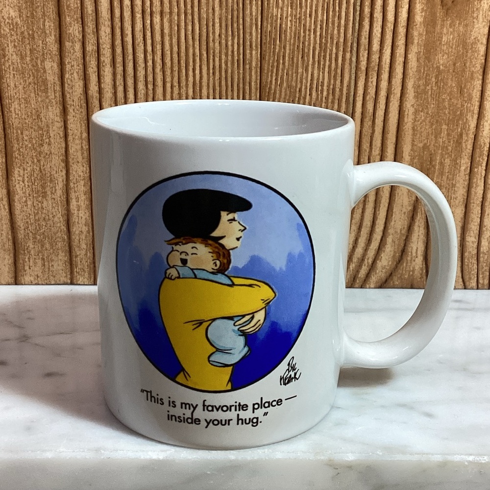 Vintage Family Circus White Mug with Illustrated Design